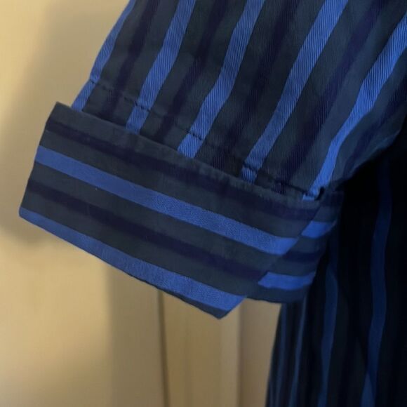 Anthropologie HD In Paris Blue Cerulean Stripe Dress Boho Feminine Contemporary - Picture 12 of 16